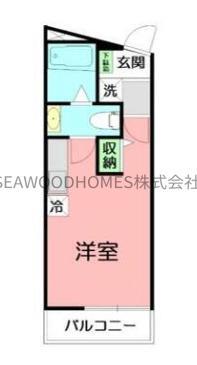DEN鷹取Ⅱ(ワンルーム/3階)の間取り写真