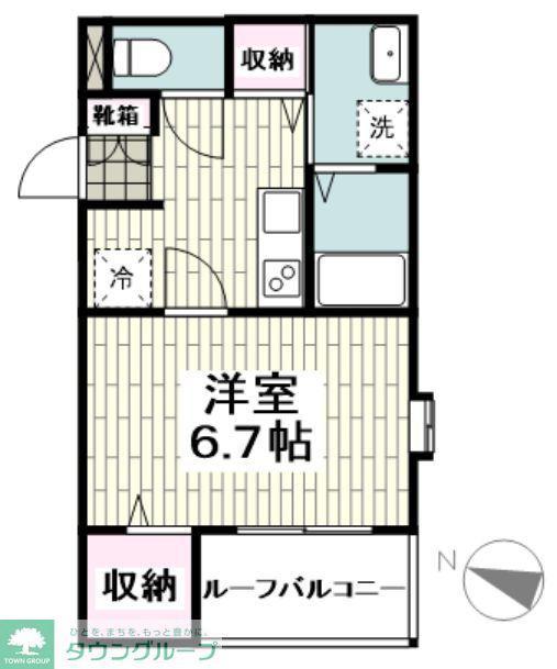 フォレストレジデンス(1K/2階)の間取り写真