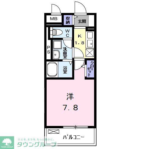 ハーモニーハイツ高畑(1K/3階)の間取り写真