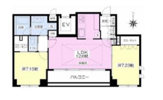 ヴィヴァン綱島(2LDK/7階)の間取り写真