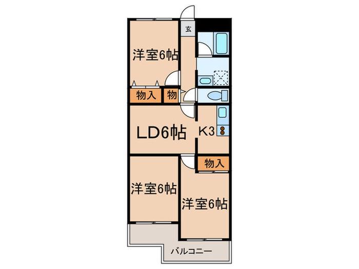 グリーンテラス(3LDK/4階)の間取り写真