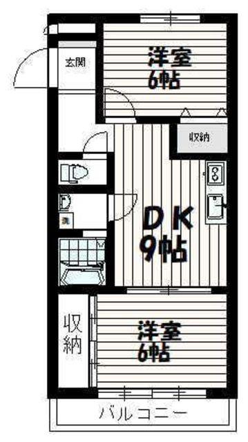ファミール015(2DK/2階)の間取り写真