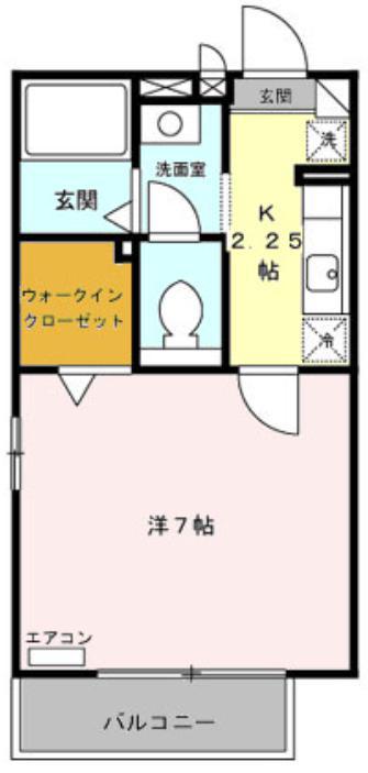 フラントイオ(1K/2階)の間取り写真