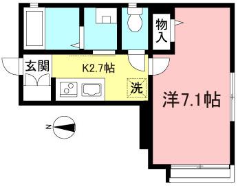 ハイツ はなぶさ(1K/2階)の間取り写真