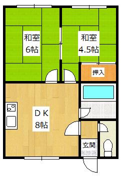 ステーションハイツ(2DK/2階)の間取り写真