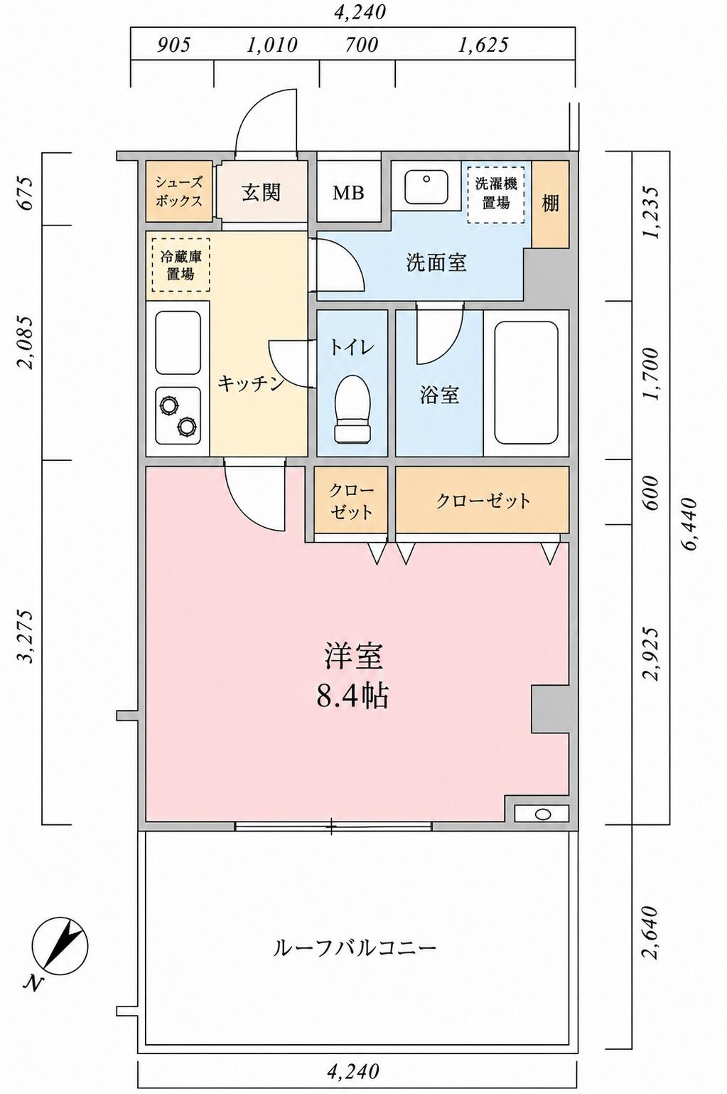 パレステュディオ白金台(1K/3階)の間取り写真