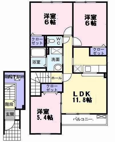 プルミエール2(3LDK/2階)の間取り写真