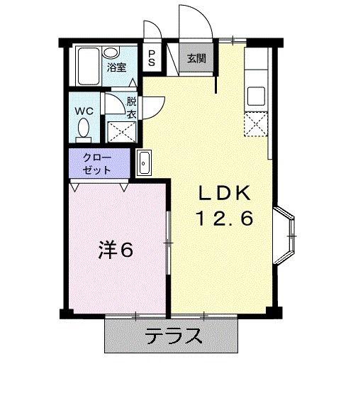 ビレッジ中島(1LDK/1階)の間取り写真