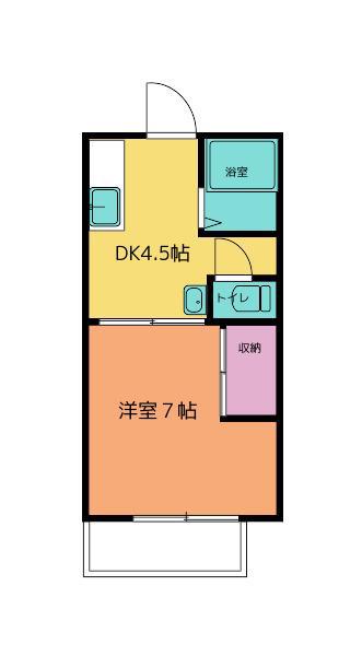 AME YAKIYAMA(1DK/2階)の間取り写真