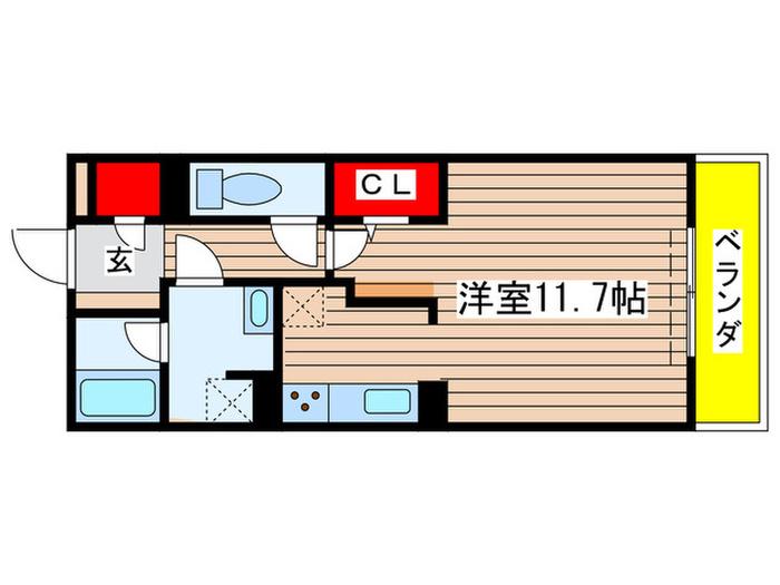 グランツ八瑞仙(ワンルーム/3階)の間取り写真