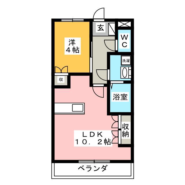 OASIS HIROMI(1LDK/2階)の間取り写真