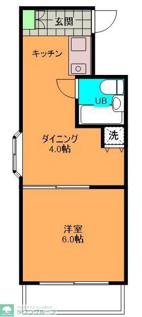 扶桑ハイツ四谷(1K/3階)の間取り写真
