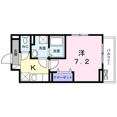 サン パラソル(1K/2階)の間取り写真