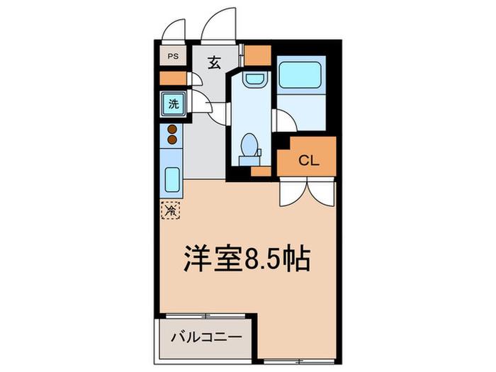 レジディア目黒II(ワンルーム/2階)の間取り写真