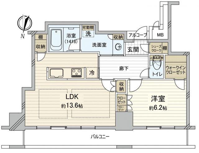 アートアルテール(1LDK/16階)の間取り写真