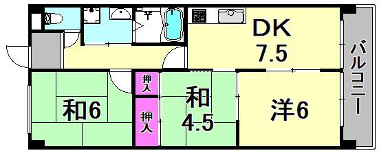 ミツワハイツ(3DK/2階)の間取り写真