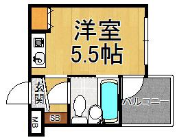 ピア40Ⅱ(ワンルーム/3階)の間取り写真