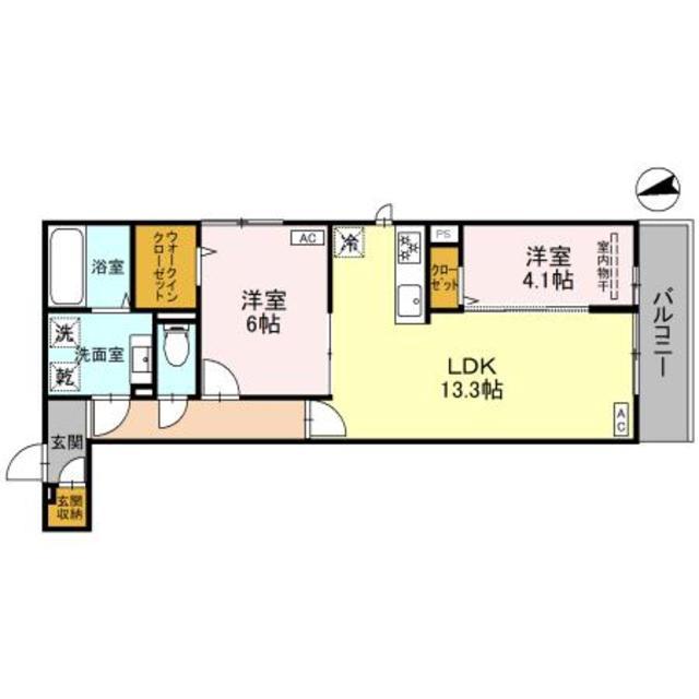 D-ROOM平野本町(2LDK/1階)の間取り写真