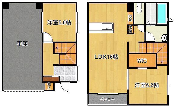 ラグナ・セカGARAGEE(2LDK/1階)の間取り写真