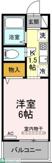 ハイツサワダ(1K/2階)の間取り写真