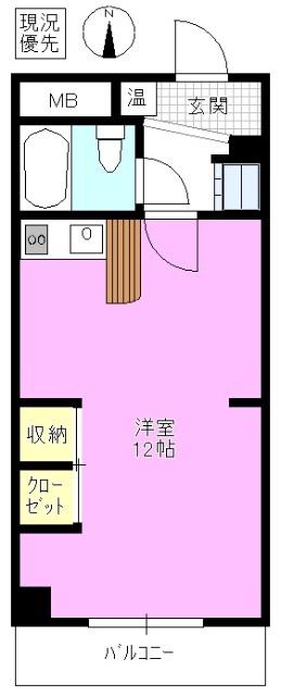 開智ハイツ(ワンルーム/1階)の間取り写真