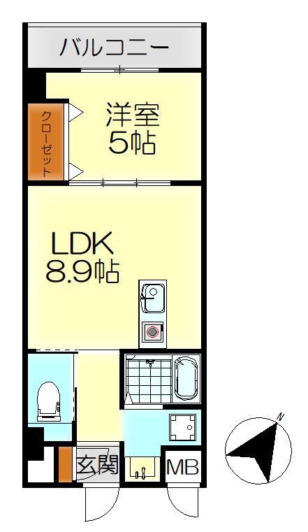 EFRO GARDEN(1LDK/3階)の間取り写真