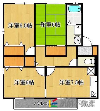 アイタウン本庄(3DK/2階)の間取り写真