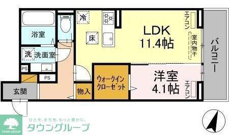 アヴァンスコート弐番館(1LDK/1階)の間取り写真