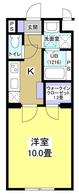 ブリアージュ早出(1K/1階)の間取り写真