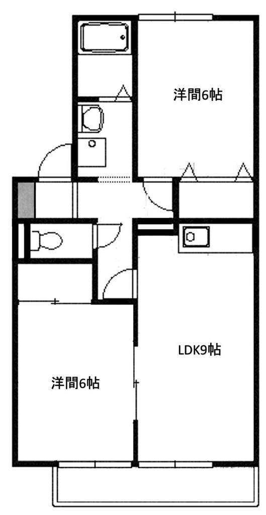 サンシャインワタナベ(2LDK/2階)の間取り写真