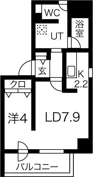 STELLA LUCE(1LDK/9階)の間取り写真