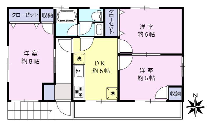 パナハイツ(3DK/2階)の間取り写真