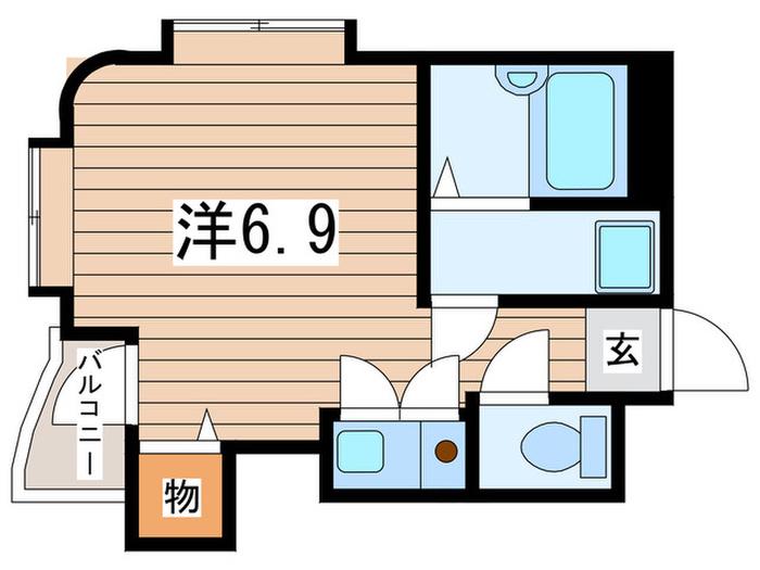 パレ ドゥ レーヴ(ワンルーム/1階)の間取り写真