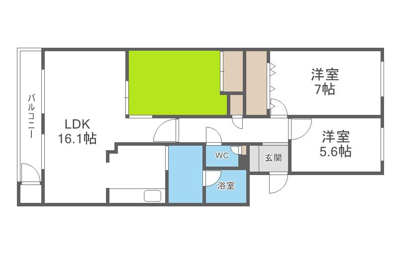 ロピア宮丘公園(3LDK/2階)の間取り写真