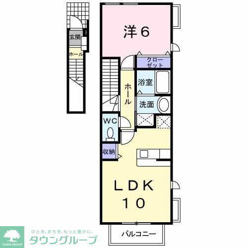 パークハイツ(1LDK/2階)の間取り写真