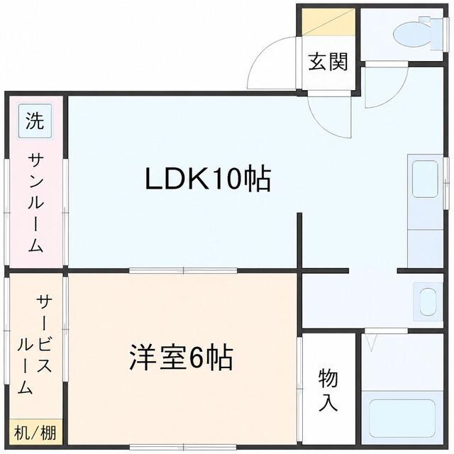 パルパティオKIII(1LDK/2階)の間取り写真