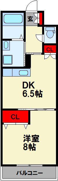 セントロイヤル(1DK/3階)の間取り写真