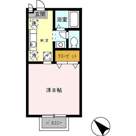 エトワール新瑞(1K/2階)の間取り写真