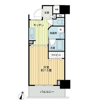 フィットエル仙台一番町(1K/7階)の間取り写真