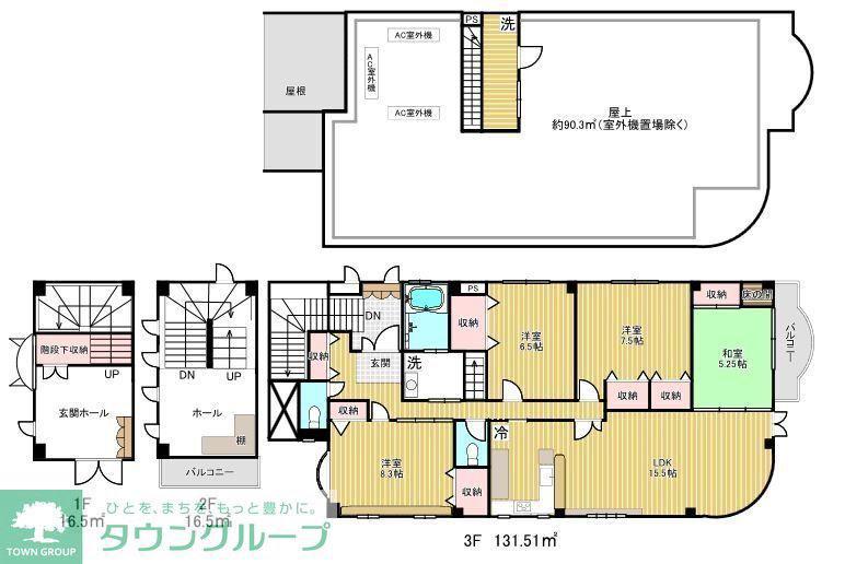 細渕ビル(4LDK/3階)の間取り写真