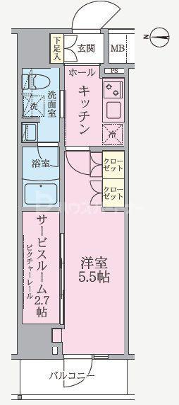 ARKMARK南千住RESIDENCE(1SK/9階)の間取り写真