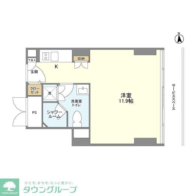 フロンティアレジデンスザタワー品川(ワンルーム/12階)の間取り写真