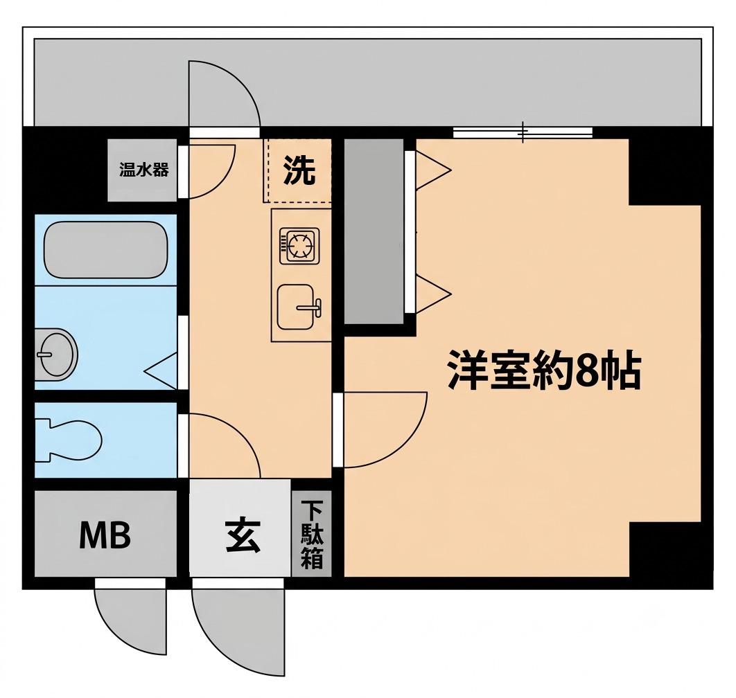 ラポール今津(1K/5階)の間取り写真