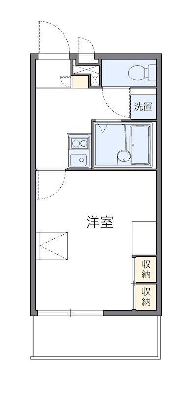 マリオン(1K/2階)の間取り写真