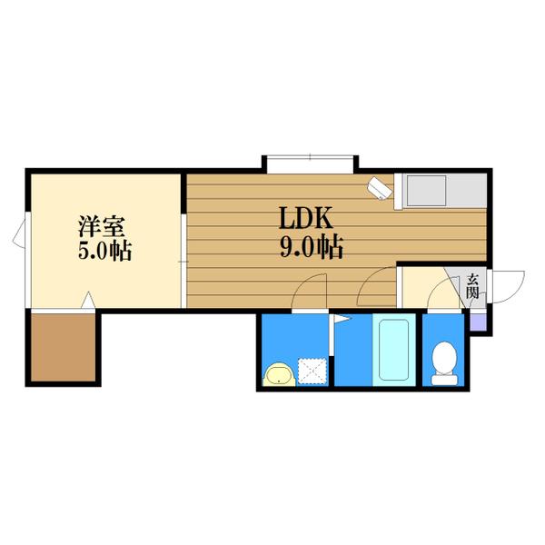 メゾンドアンII(1LDK/3階)の間取り写真