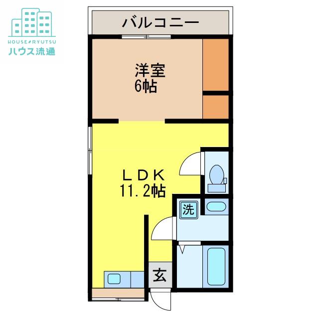シティハウス油木(1LDK/2階)の間取り写真
