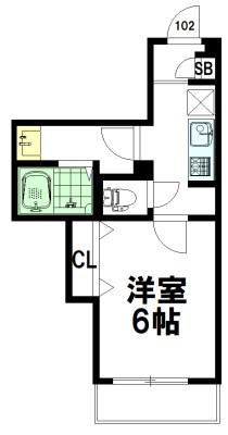 グリーンパーク宮坂(1K/1階)の間取り写真