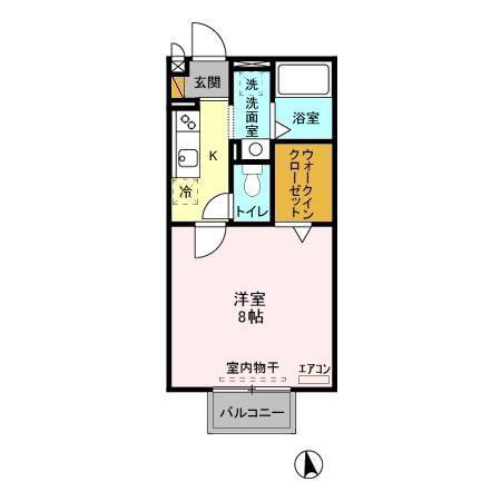 プリマベーラ(1K/1階)の間取り写真