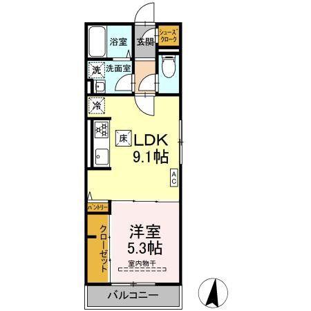 プルミエール(1LDK/2階)の間取り写真