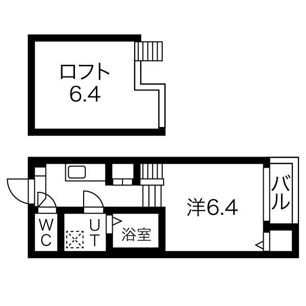 リブラ金山(1K/2階)の間取り写真